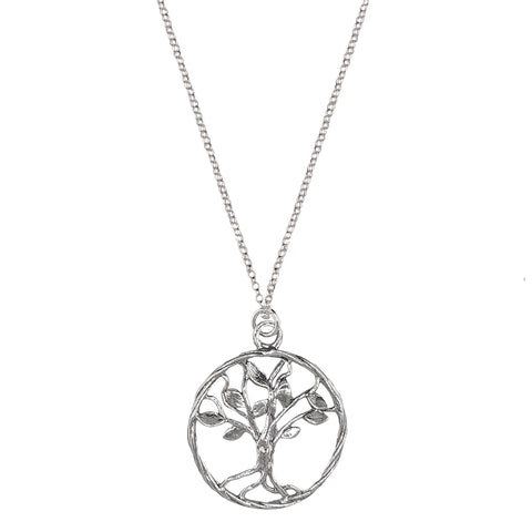 Israeli Intertwined Sterling Tree Of Life Pendant Necklace