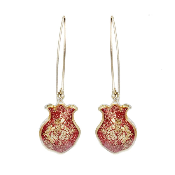  Israeli Pomegranate Gold Dust Earrings