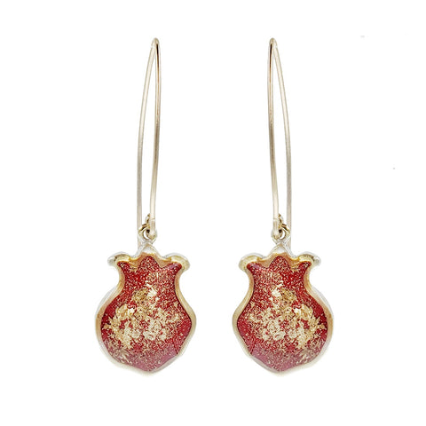  Israeli Pomegranate Gold Dust Earrings