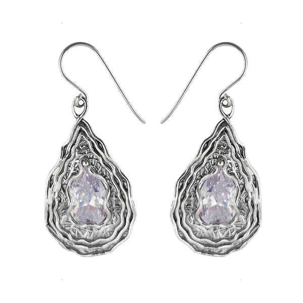 Israeli Radiant Crystal Teardrop Earrings