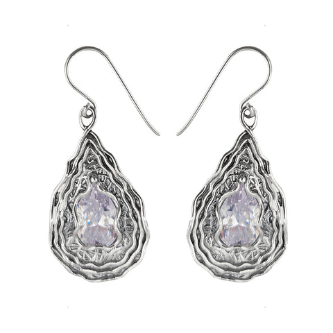 Israeli Radiant Crystal Teardrop Earrings