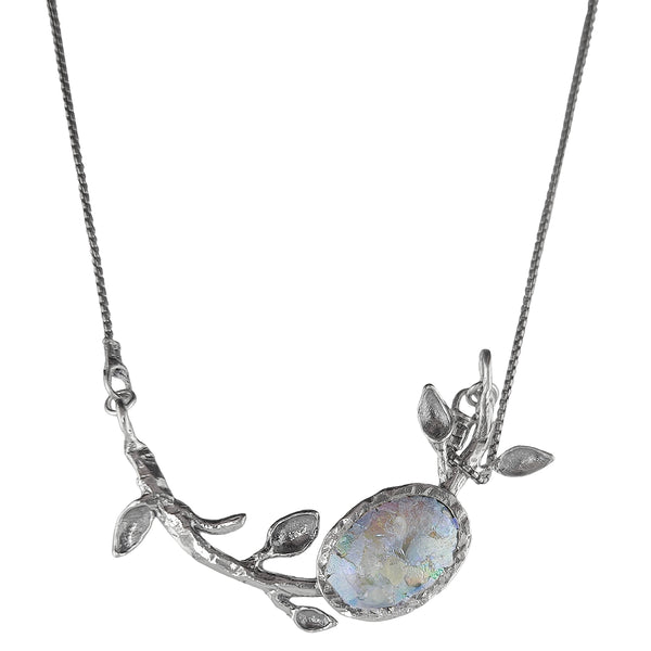 Israeli Roman Glass Draping Vine Necklace