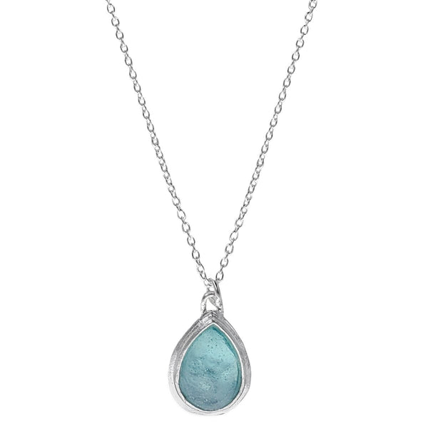 Israeli Roman Glass Minimalist Pendant Necklace