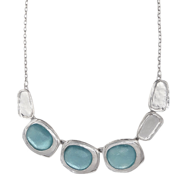 Israeli Roman Glass luminous Pools Necklace