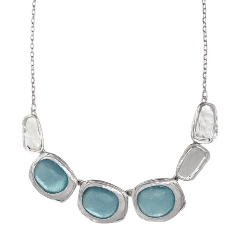Israeli Roman Glass luminous Pools Necklace