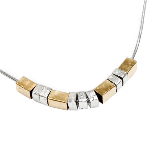 Israeli Sliding Gold Silver Beads Necklace Ithil