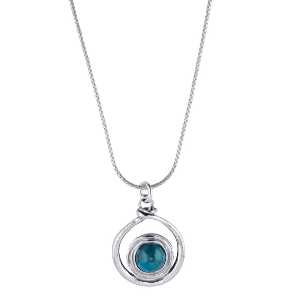 Israeli Turquoise Mobius Pendant Necklace