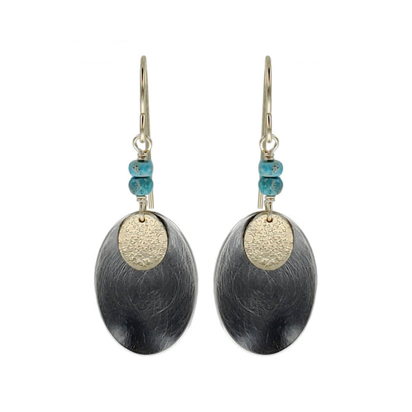 J & I A Touch Of Turquoise And Gold Earrings