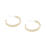 J & I Classic Gold Hoop Post Earrings