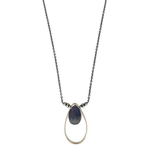 J & I Lapis Lazuli Serenity Teardrop Pendant Necklace