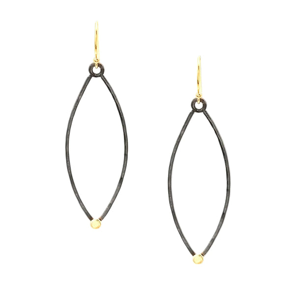 J & I Midnight Marquise With Golden Accent Earrings