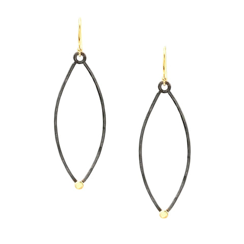 J & I Midnight Marquise With Golden Accent Earrings