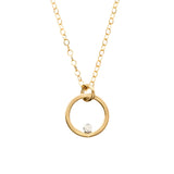 J & I Petite Gilded Sparkle Hoop Necklace