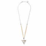 J & I Sterling Silver Sparkling Triangle Drop Pendant Necklace Full View