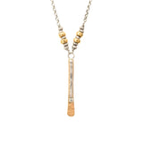 J & I Twilight Mixed Metal CZ Drop Necklace