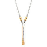 J & I Twilight Mixed Metal CZ Drop Necklace