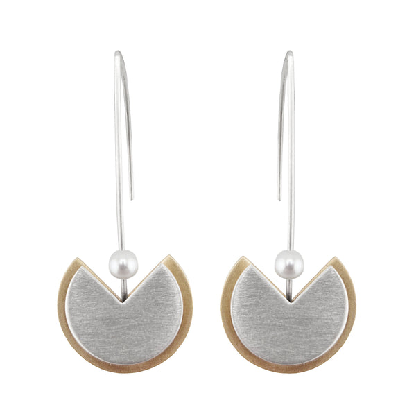 Mar Of Santa Barbara Crescent Moon Pearl Earrings