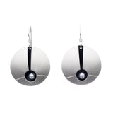 Mar Of Santa Barbara Elegant Open Silver Pearl Earrings