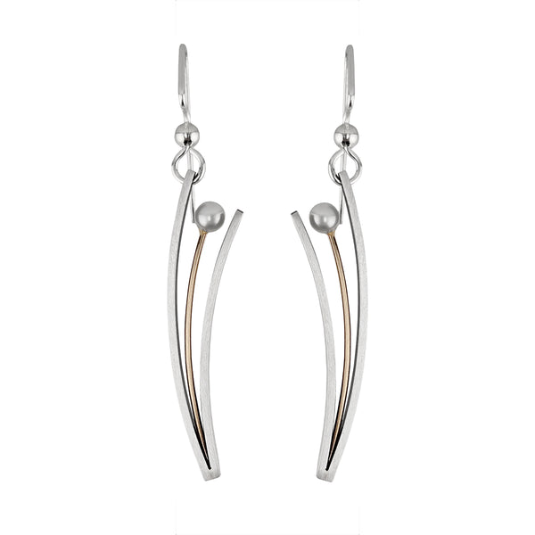 Mar Of Santa Barbara Elegant Pearl Flower Wisp Earrings