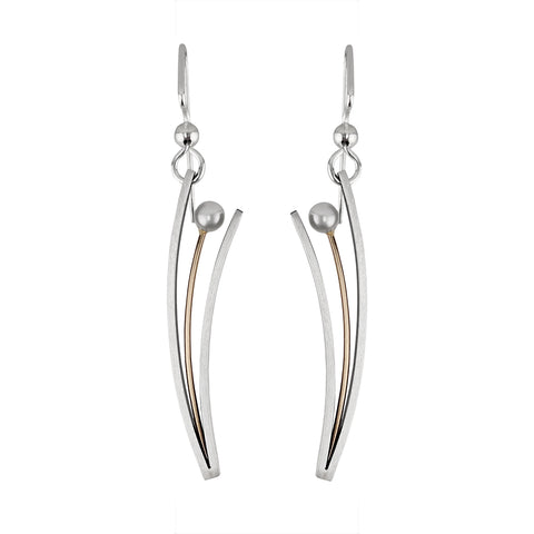 Mar Of Santa Barbara Elegant Pearl Flower Wisp Earrings