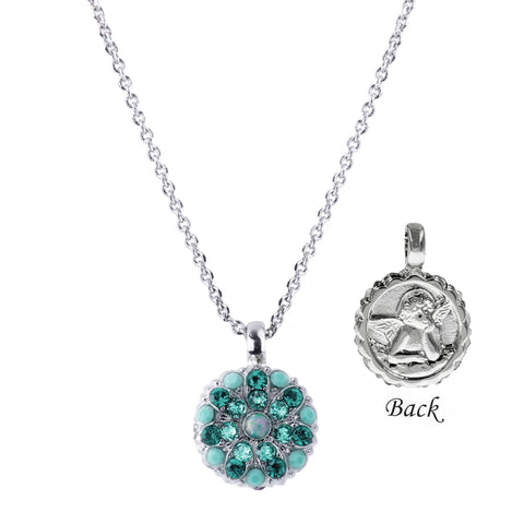 Mariana Guardian Angel Shades Of Turquoise Crystal Necklace