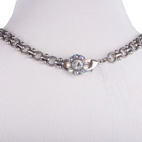 Mariana Silver Elemental Links And Crystals Necklace Back Closure