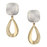 Marjorie Baer Dimensional Double Teardrop Clip Earrings