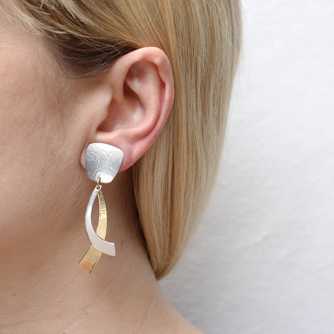 Marjorie Baer Double Swoop Clip Earrings On