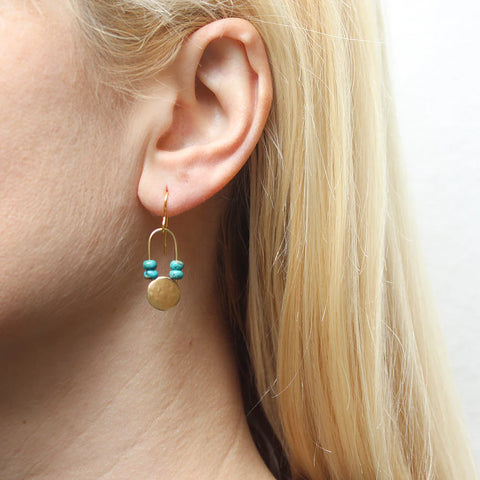 Marjorie Baer Golden Turquoise Tranquility Earrings On