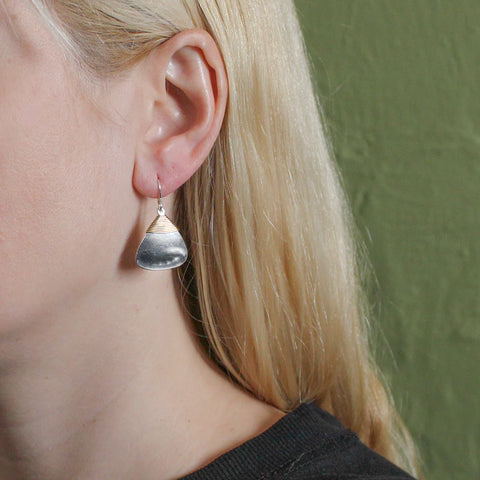 Marjorie Baer Hammered Wrapped Wave Earrings On