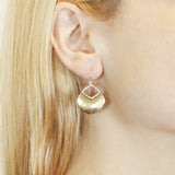 Marjorie Baer Organic Disc With Cutout Diamond Shape Earring On
