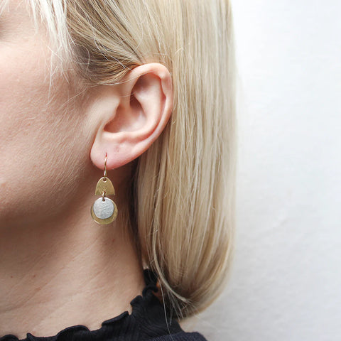 Marjorie Baer Petite Sculptural Cascading Disc Earrings On
