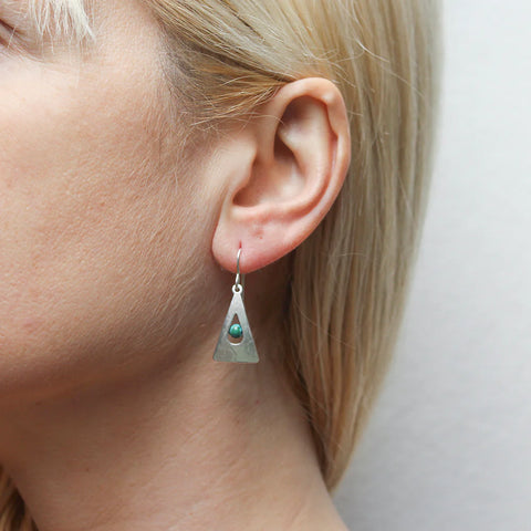 Marjorie Baer Petite Turquoise Open Triangle Earrings On