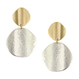 Marjorie Baer Sculptural Arched Sun Moon Disc Clip Earrings On