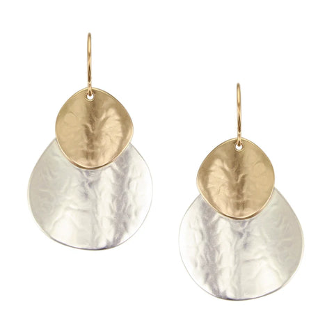 Marjorie Baer Sculptural Arched Sun Moon Disc Earrings