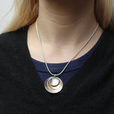 Marjorie Baer Triple Nestled Discs Pendant Necklace On