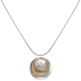 Marjorie Baer Triple Nestled Discs Pendant Necklace