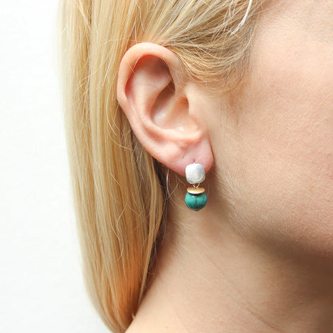 Marjorie Baer Turquoise Stack Earrings On