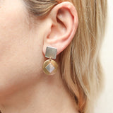 Marjorie Baer Urban Layers Silver Gold Post Earrings On