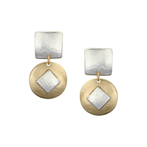 Marjorie Baer Urban Layers Silver Gold Post Earrings