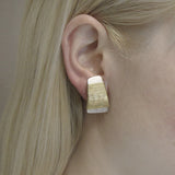 Marjorie Baer Wire Wrapped Mixed Metal Clip Earrings On