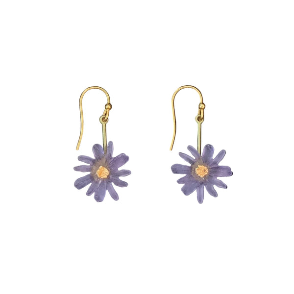 Michael Michaud Amethyst Aster Flower Petal Earrings