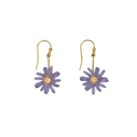 Michael Michaud Amethyst Aster Flower Petal Earrings