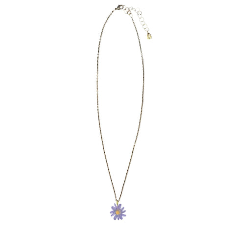 Michael Michaud Amethyst Aster Flower Petal Pendant Necklace Full View