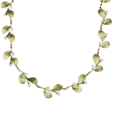 Michael Michaud Irish Thorn Leaves With Pearls Necklace