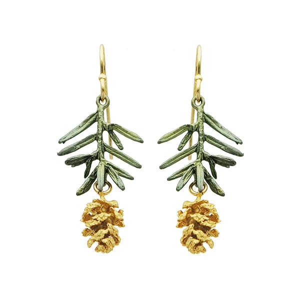  Michael Michaud Pine Cone Dangle Earrings