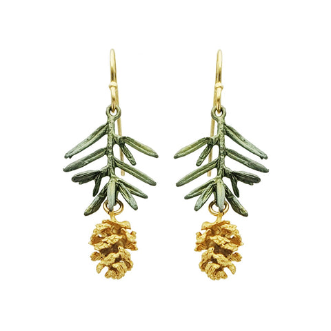  Michael Michaud Pine Cone Dangle Earrings