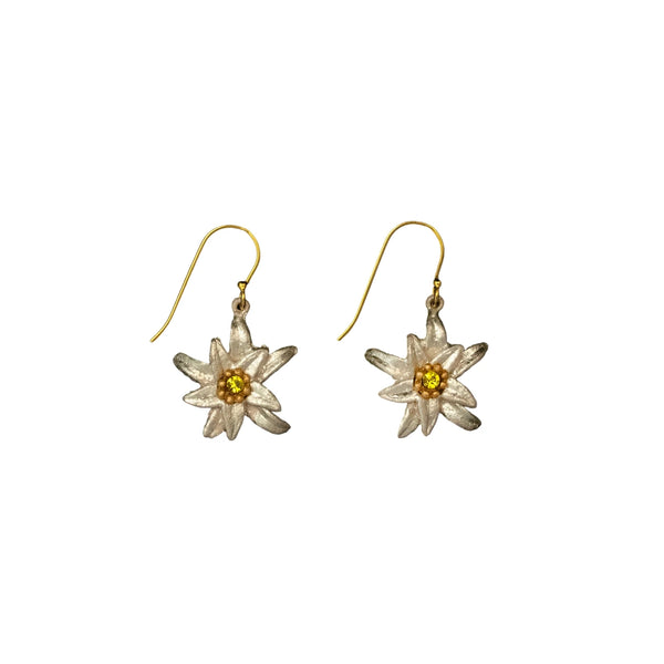 Michael Michaud White Gold Edelweiss Earrings
