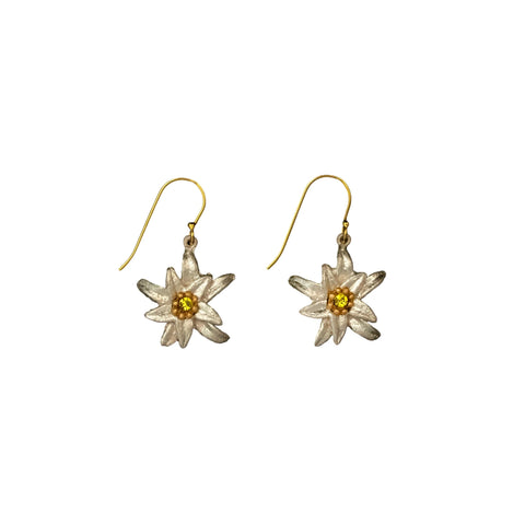 Michael Michaud White Gold Edelweiss Earrings