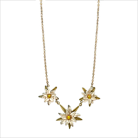 Michael Michaud White Gold Edelweiss Necklace